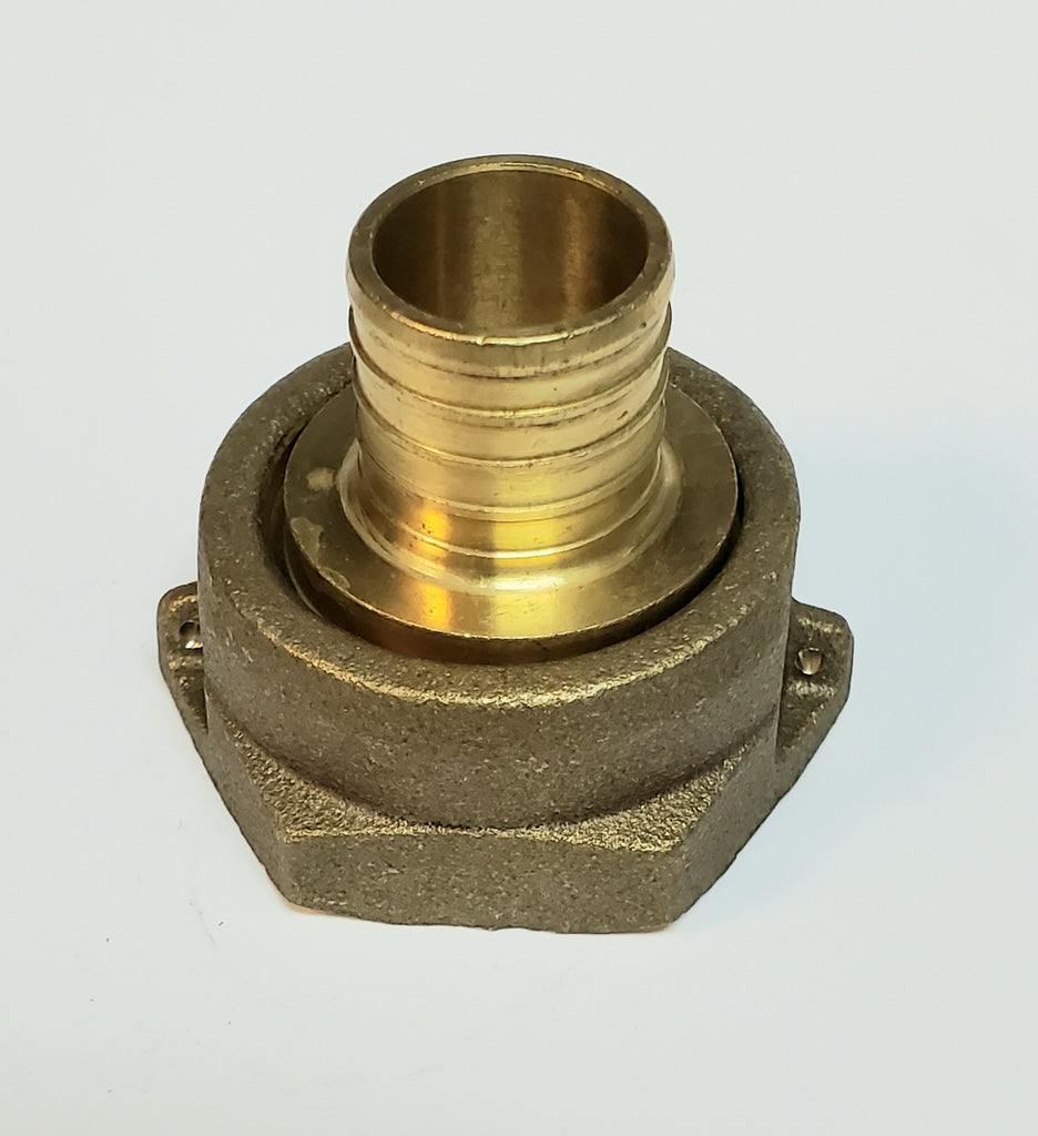 1" Water Meter Coupling, LEAD FREE Brass, Swivel Nut x 1" PEX Tubing B
