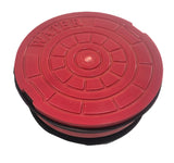 RED Non-Pop Polymer Valve Box Lid - Quiet, Secure, Radio Device Capable