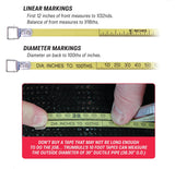 Trumbull Pipe O.D. Outside Diameter Measuring Tape