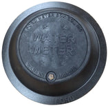 18" Ford C32P Cast Iron Water Meter Box Cover with 12" Polymer Lid & AMR Bracket