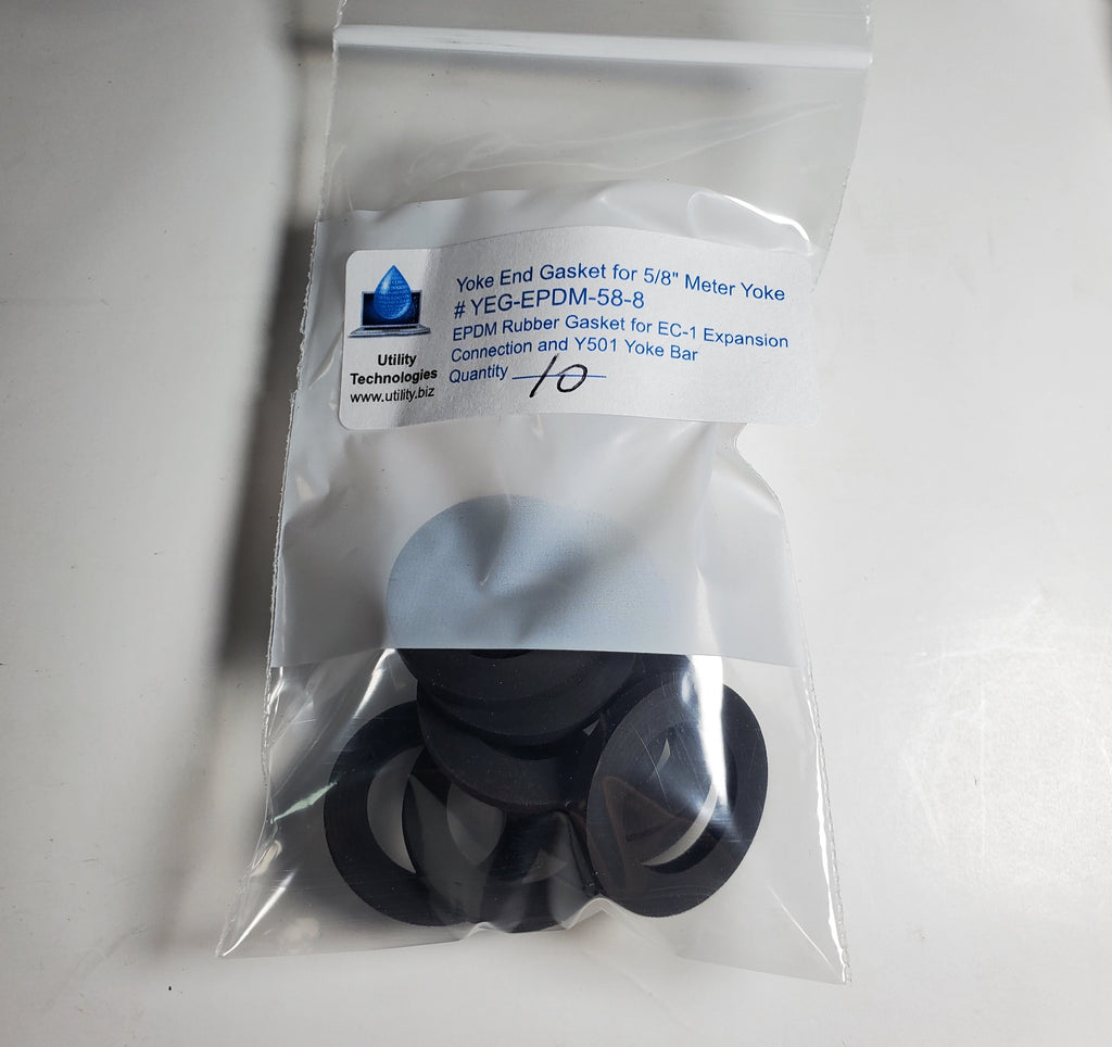 YOKE END Water Meter Gasket, for 5/8" x 1/2" meters GT112, EPDM 1/8" Utility Technologies