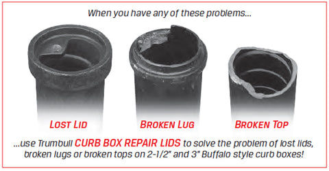 Curb Box Kit Anti-Tamper Curb Box Repair Lids - INSIDE and OUTSIDE styles for 2-1/2 ...